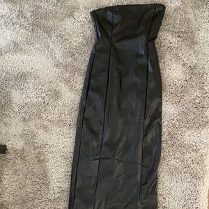 Leather one piece body dress